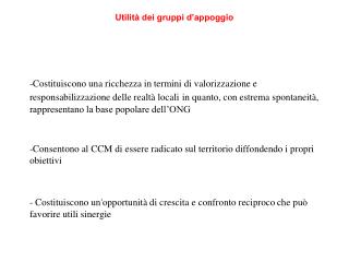 utilit dei gruppi d appoggio