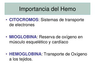 importancia del hemo