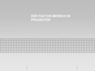 der faktor mensch in projekten