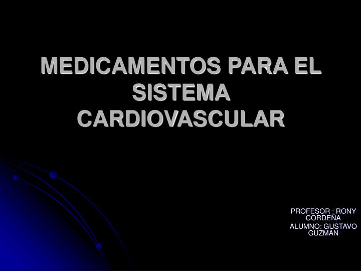 medicamentos para el sistema cardiovascular