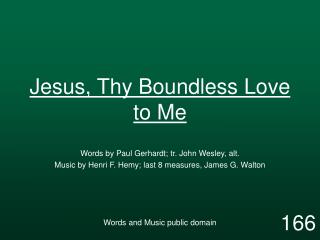 Jesus, Thy Boundless Love to Me