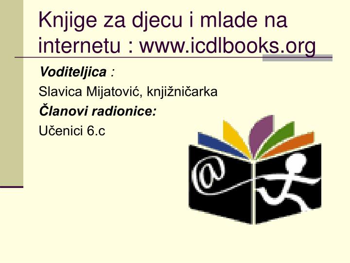 knjige za djecu i mlade na internetu www icdlbooks org