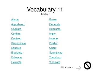 Vocabulary 11 Intellect