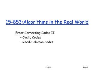 15-853:Algorithms in the Real World