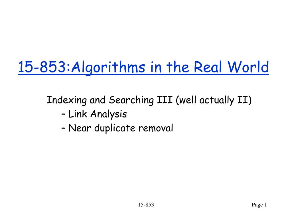 PPT - 15-853:Algorithms in the Real World PowerPoint Presentation, free ...