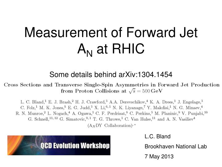 measurement of forward jet a n at rhic