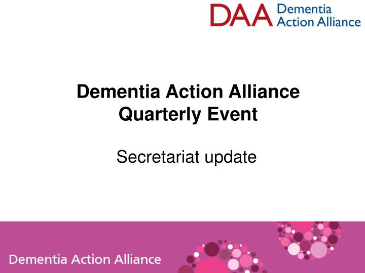 dementia action alliance quarterly event