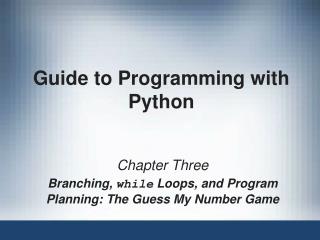 guide to programming with python