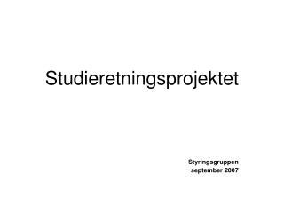 studieretningsprojektet