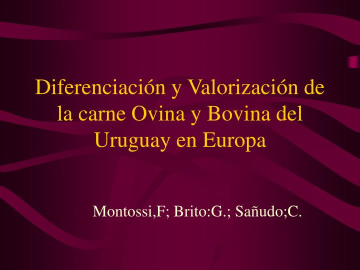 diferenciaci n y valorizaci n de la carne ovina y bovina del uruguay en europa