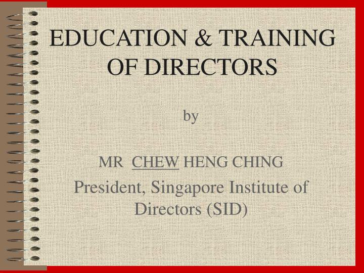 education training of directors
