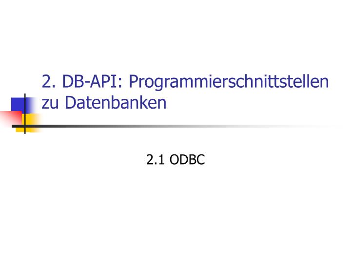 2 db api programmierschnittstellen zu datenbanken