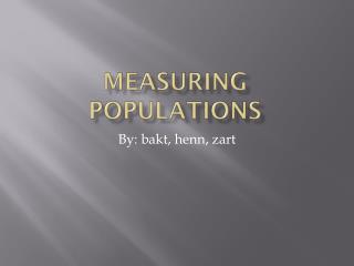 measuring populations