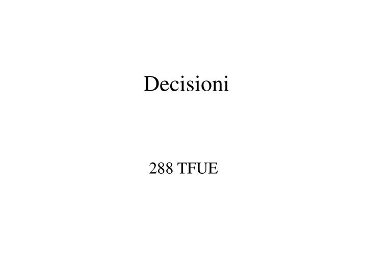 decisioni