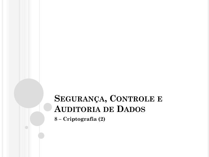 seguran a controle e auditoria de dados