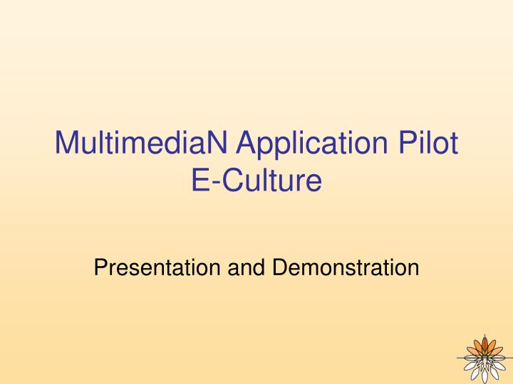 multimedian application pilot e culture