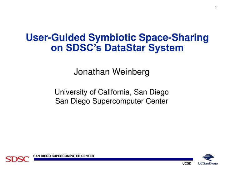 user guided symbiotic space sharing on sdsc s datastar system