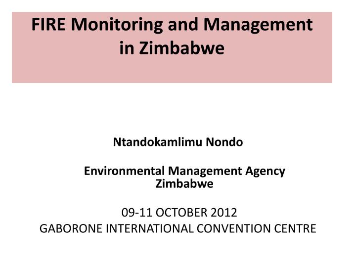 fire monitoring and management in zimbabwe
