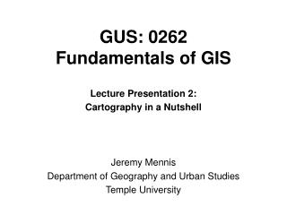 GUS: 0262 Fundamentals of GIS