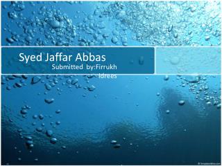 Syed Jaffar Abbas