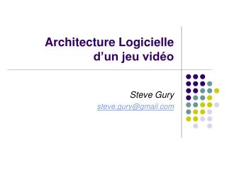 architecture logicielle d un jeu vid o
