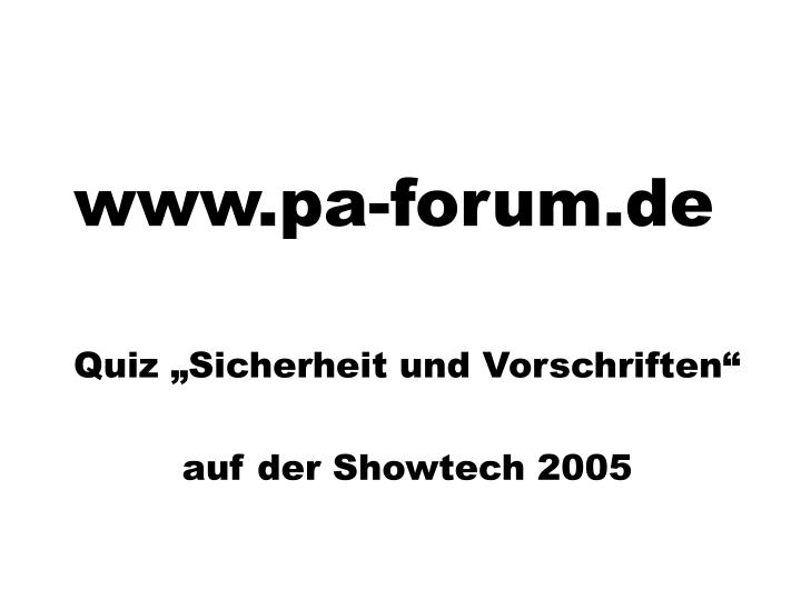 www pa forum de