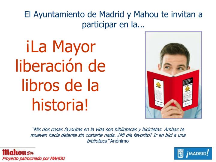 el ayuntamiento de madrid y mahou te invitan a participar en la