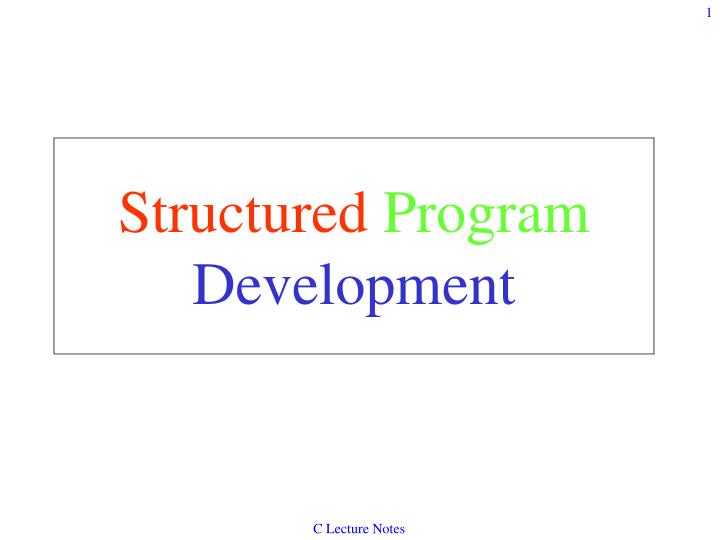 structured program development