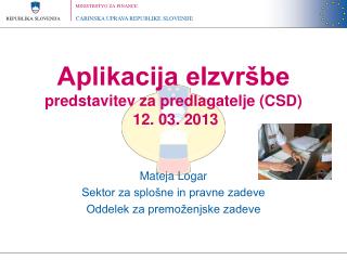 aplikacija eizvr be predstavitev za predlagatelje csd 12 03 2013