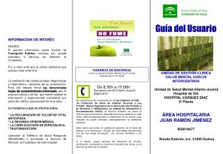 Guía del Usuario UNIDAD DE GESTIÓN CLÍNICA SALUD MENTAL HUELVA INTERCENTROS