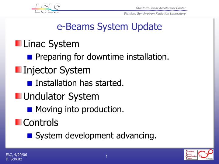 e beams system update