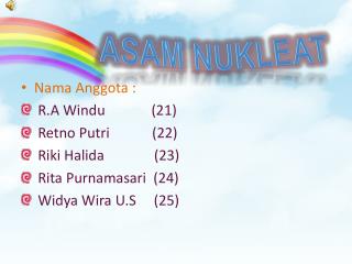 Nama Anggota : R.A Windu (2 1 ) Retno Putri (2 2 )
