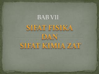 bab vii