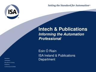 Intech &amp; Publications Informing the Automation Professional