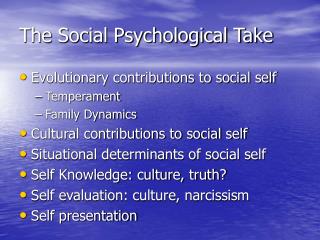 The Social Psychological Take