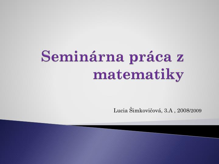 semin rna pr ca z matematiky