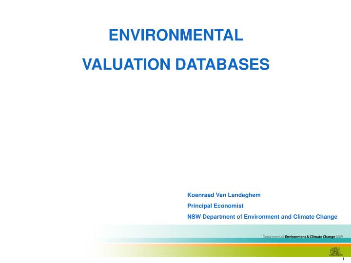 environmental valuation databases