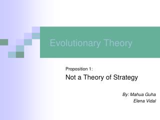 Evolutionary Theory