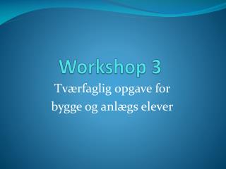workshop 3