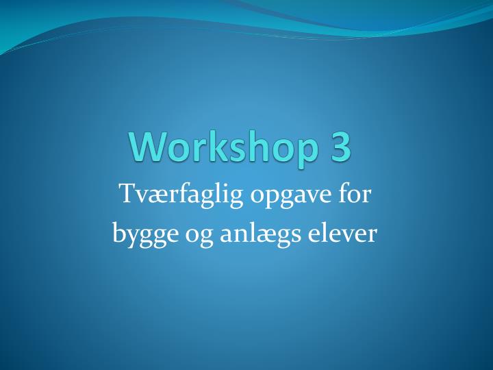 workshop 3