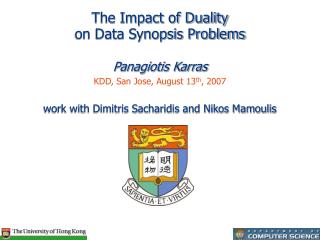 The Impact of Duality on Data Synopsis Problems