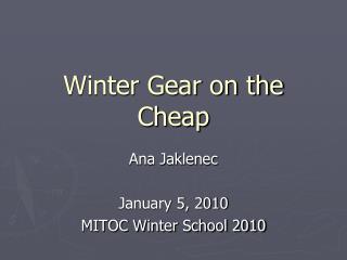 Winter Gear on the Cheap