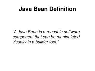 Java Bean Definition