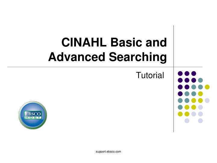 cinahl basic and advanced searching
