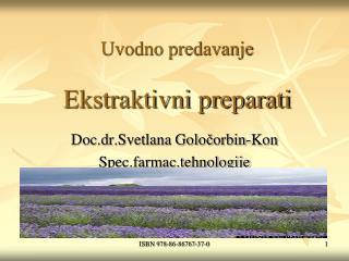 uvodno predavanje ekstraktivni preparati