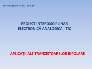 colegiul tehnic infoel bistri a