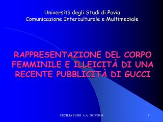 rappresentazione del corpo femminile e illeicit di una recente pubblicit di gucci