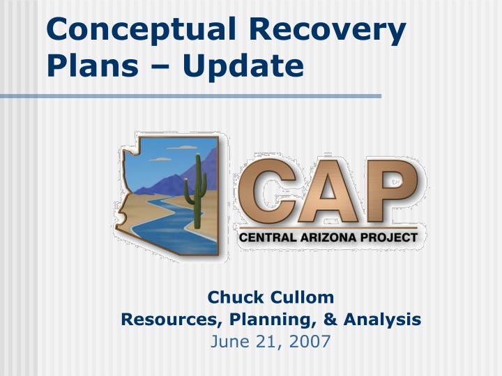 conceptual recovery plans update