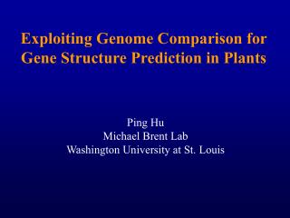 Exploiting Genome Comparison for Gene Structure Prediction in Plants