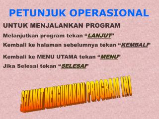 petunjuk operasional